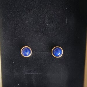 Elegant S925 silver Lapis Lazuli ear stud
